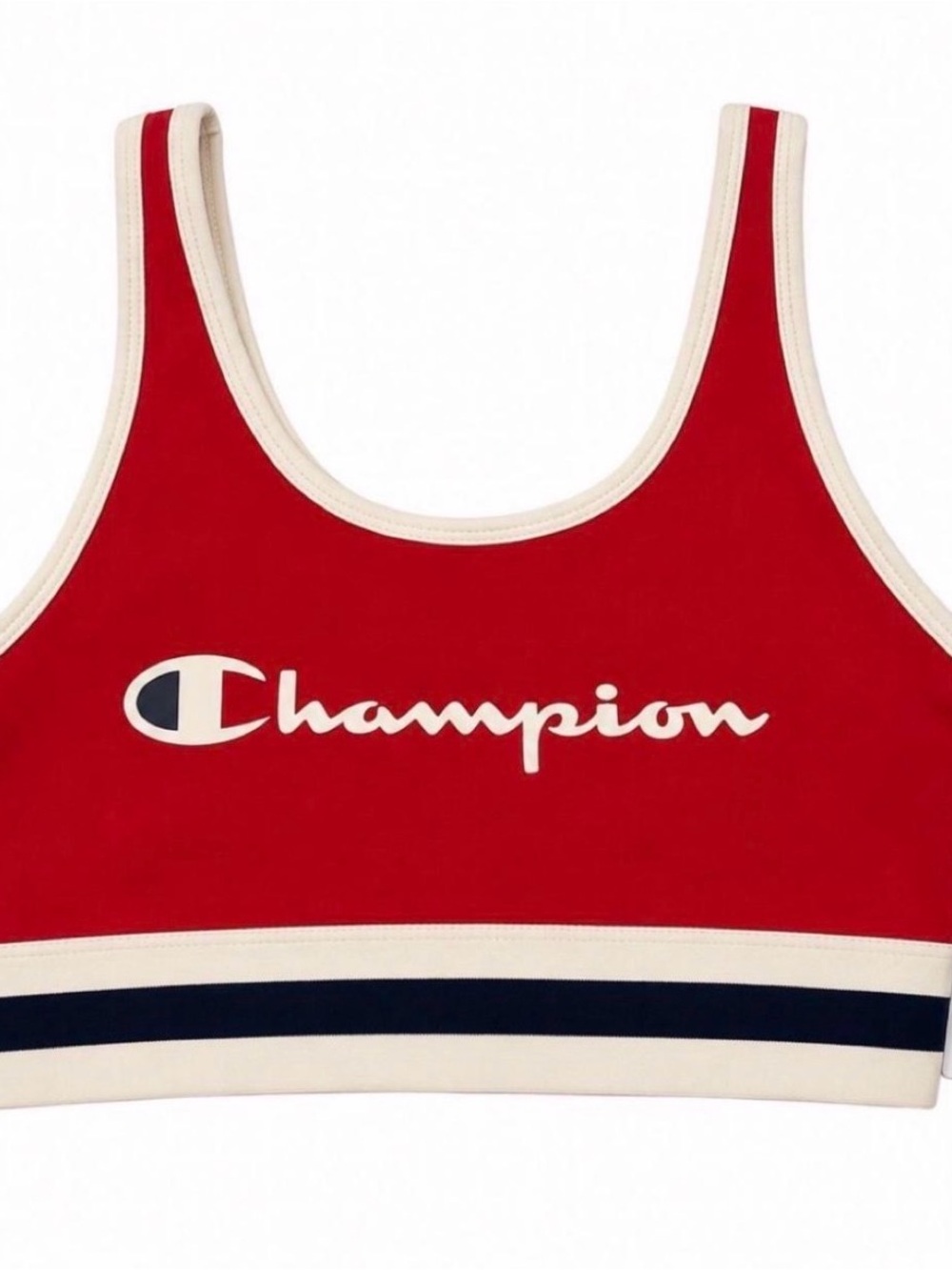 Champion Red Crop Sports Bralette with Contrast Band
